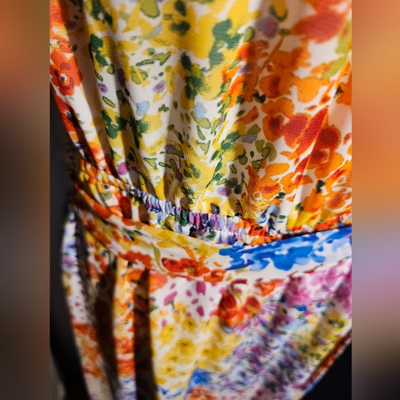 Nine West Flowy Spring Dress Size 12 With Belt Puff Sleeves - Picture 2 of 8